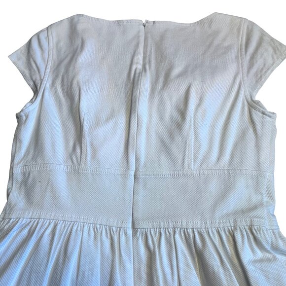 Liz Claiborne Womens White Textured Cap Sleeve Dress Size 8 - Picture 8 of 10